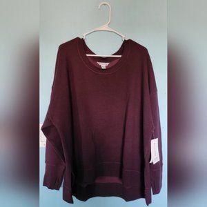 NWT Athleta | Coaster Luxe Waffle Sweatshirt | Spiced Cabernet